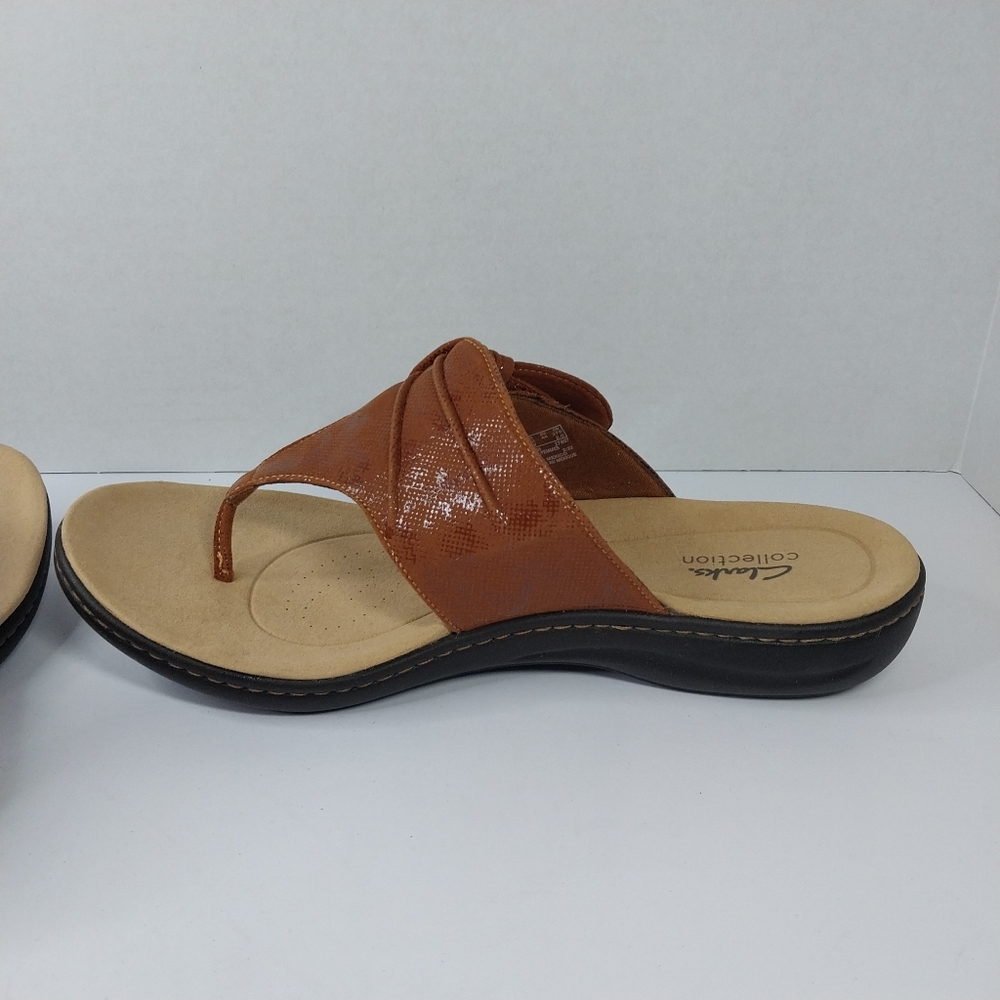 Clarks Collection Laurieann Rae Women SZ 12 Wide Brown Ultimate Comfort Sandals - Picture 9 of 16